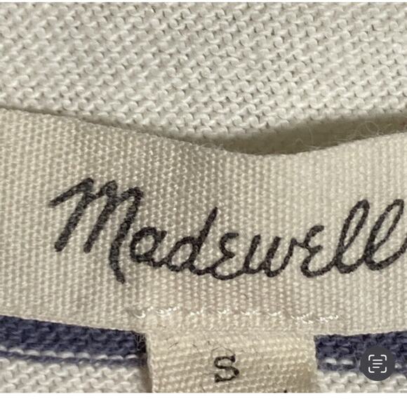 Madewell Blue White Striped Knit Tank Top With Pocket - Picture 4 of 5